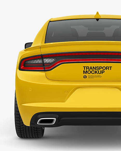 Muscle Car Mockup - Back View