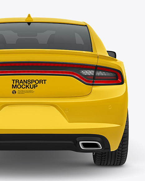 Muscle Car Mockup - Back View