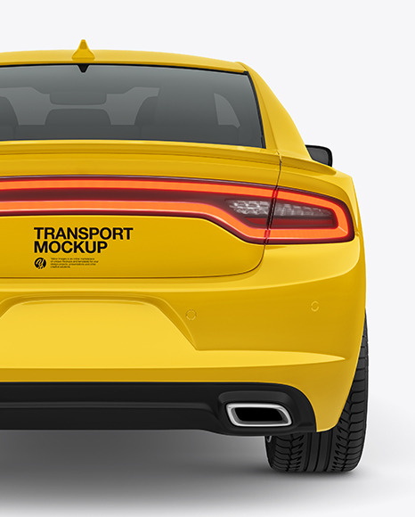 Muscle Car Mockup - Back View