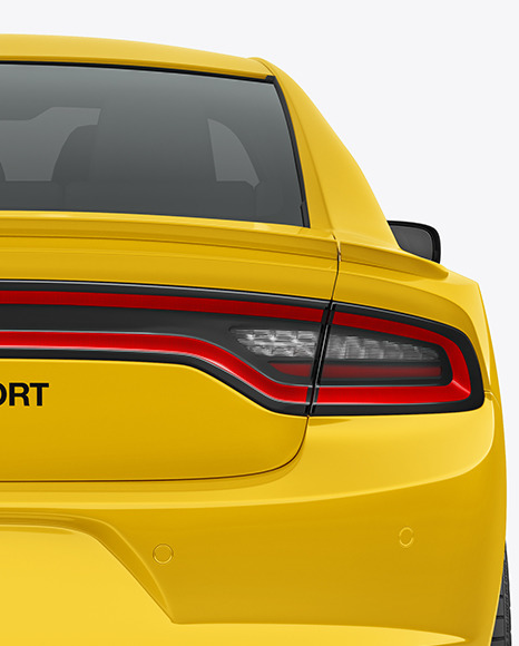 Muscle Car Mockup - Back View