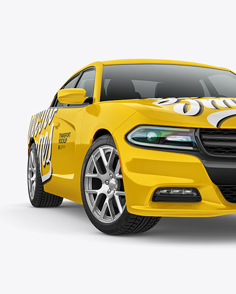 Muscle Car Mockup - Half Side View