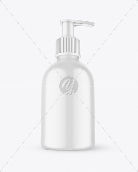 Matte Cosmetic Bottle with Pump Mockup