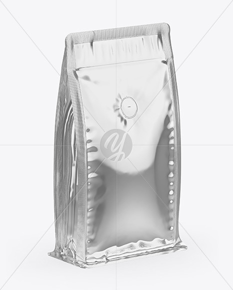 Metallic Coffee Bag With Valve - Half Side View