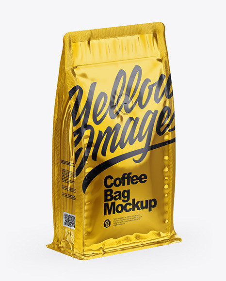 Metallic Coffee Bag With Valve - Half Side View