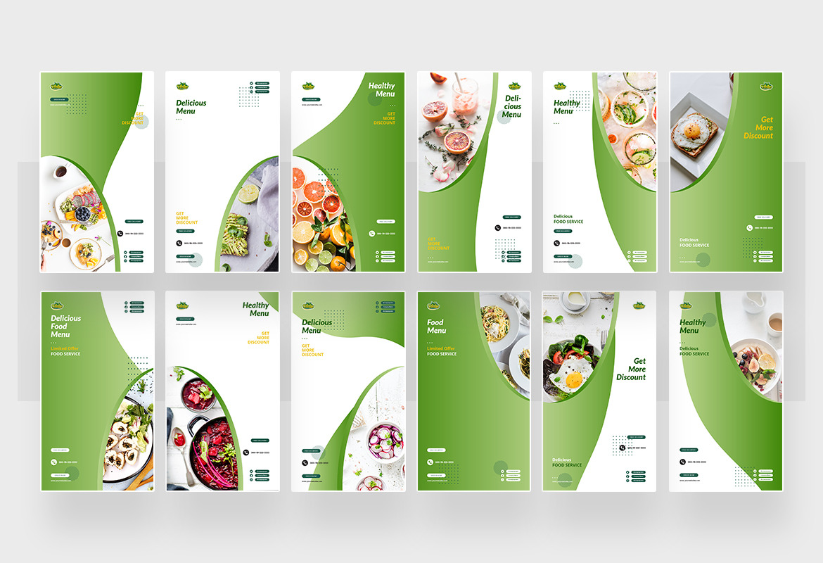 Healthy Food Instagram Post and Story Template