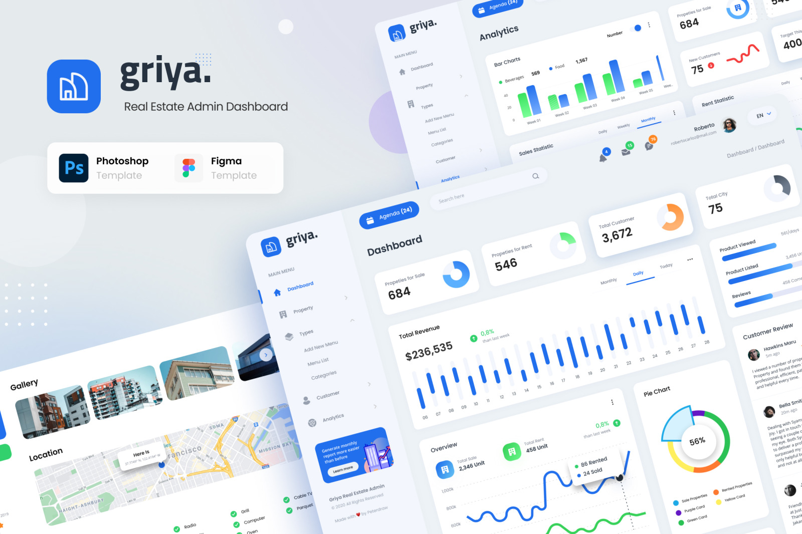 Griya - Real Estate Admin Dashboard UI Template