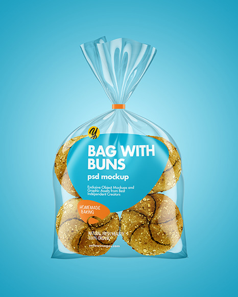 Bag with Kaiser Buns Mockup Bag with Kaiser Buns Mockup