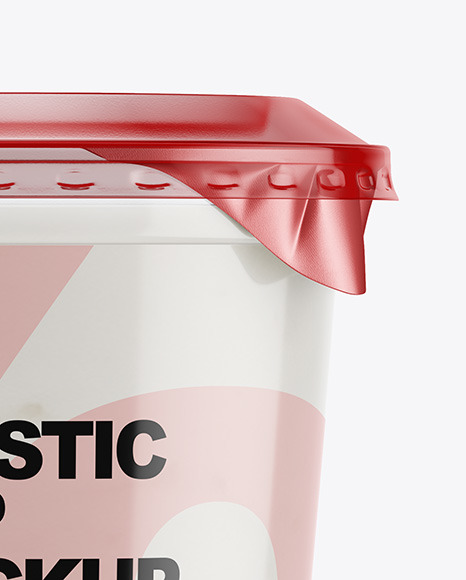 Plastic Cup with Yogurt and Raspberry Jam Mockup