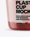 Plastic Cup with Yogurt and Raspberry Jam Mockup