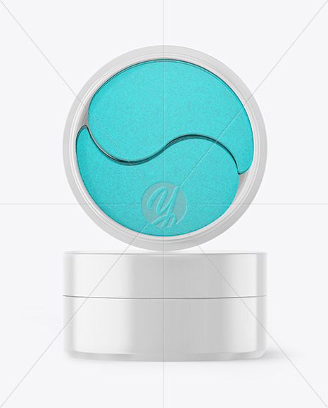 Glossy Cosmetic Jar with Patches Mockup