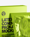 Matte Metallic Condom Packaging Mockup