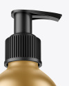 Matte Metallic Cosmetic Bottle with Pump Mockup