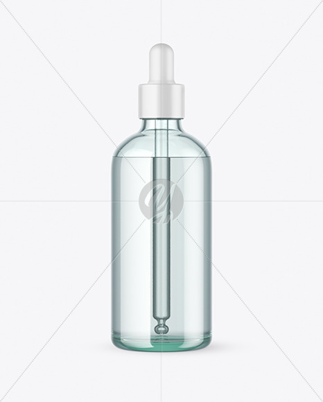 100ml Blue Glass Dropper Bottle Mockup