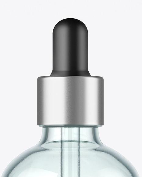 100ml Blue Glass Dropper Bottle Mockup