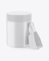 Glossy Plastic Jar w/ Spoon Mockup