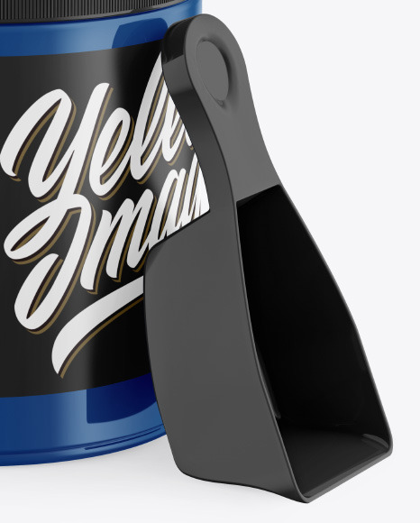 Glossy Plastic Jar w/ Spoon Mockup