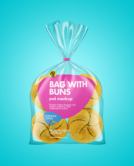 Bag with Kaiser Buns Mockup Bag with Kaiser Buns Mockup