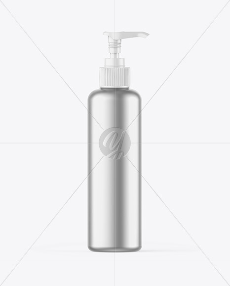 Matte Metallic Bottle w/ Open Pump Mockup