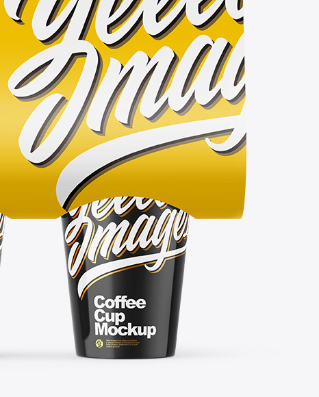 Glossy Coffee Cup Carrier Mockup