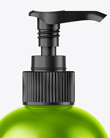 Metallic Sanitizer Bottle w/ Open Pump Mockup