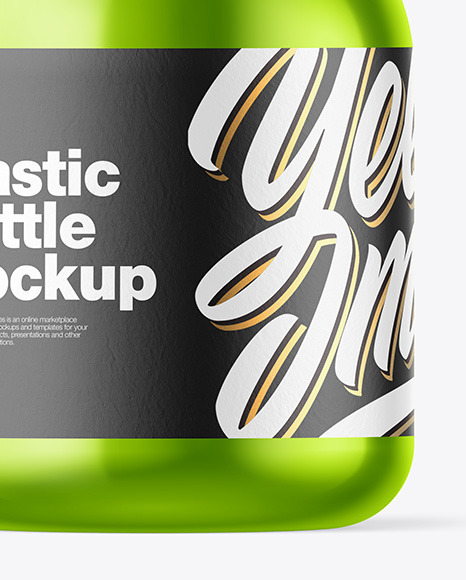 Metallic Sanitizer Bottle w/ Open Pump Mockup