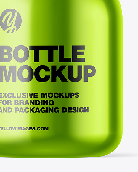 Metallic Sanitizer Bottle w/ Open Pump Mockup