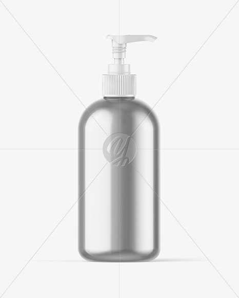 Metallic Bottle w/ Open Pump Mockup