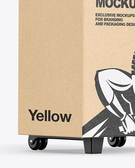 Kraft Paper Trolley Box Mockup