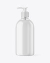 Clear Liquid Soap Bottle with Pump Mockup