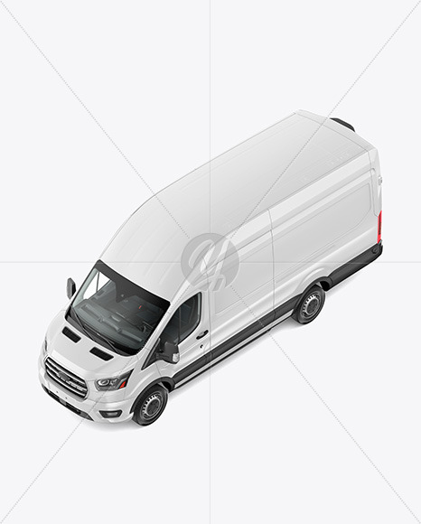 HQ Panel Van Mockup - Half Side View (High Angle)