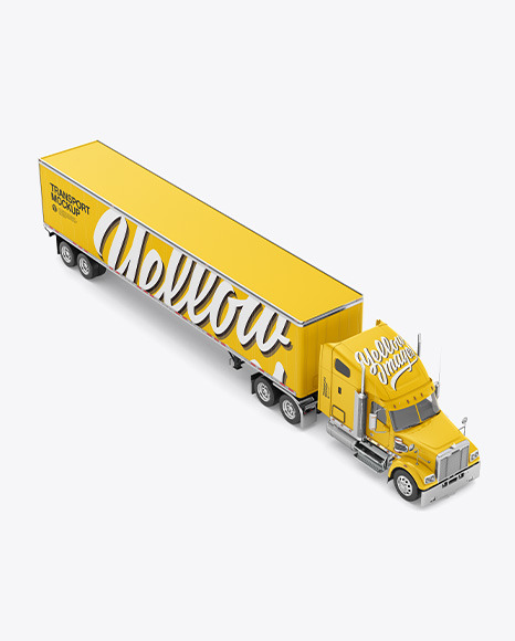 Truck Mockup - Half Side View (High Angle)