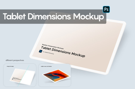 Tablet Dimensions Mockup - Realistic mockup