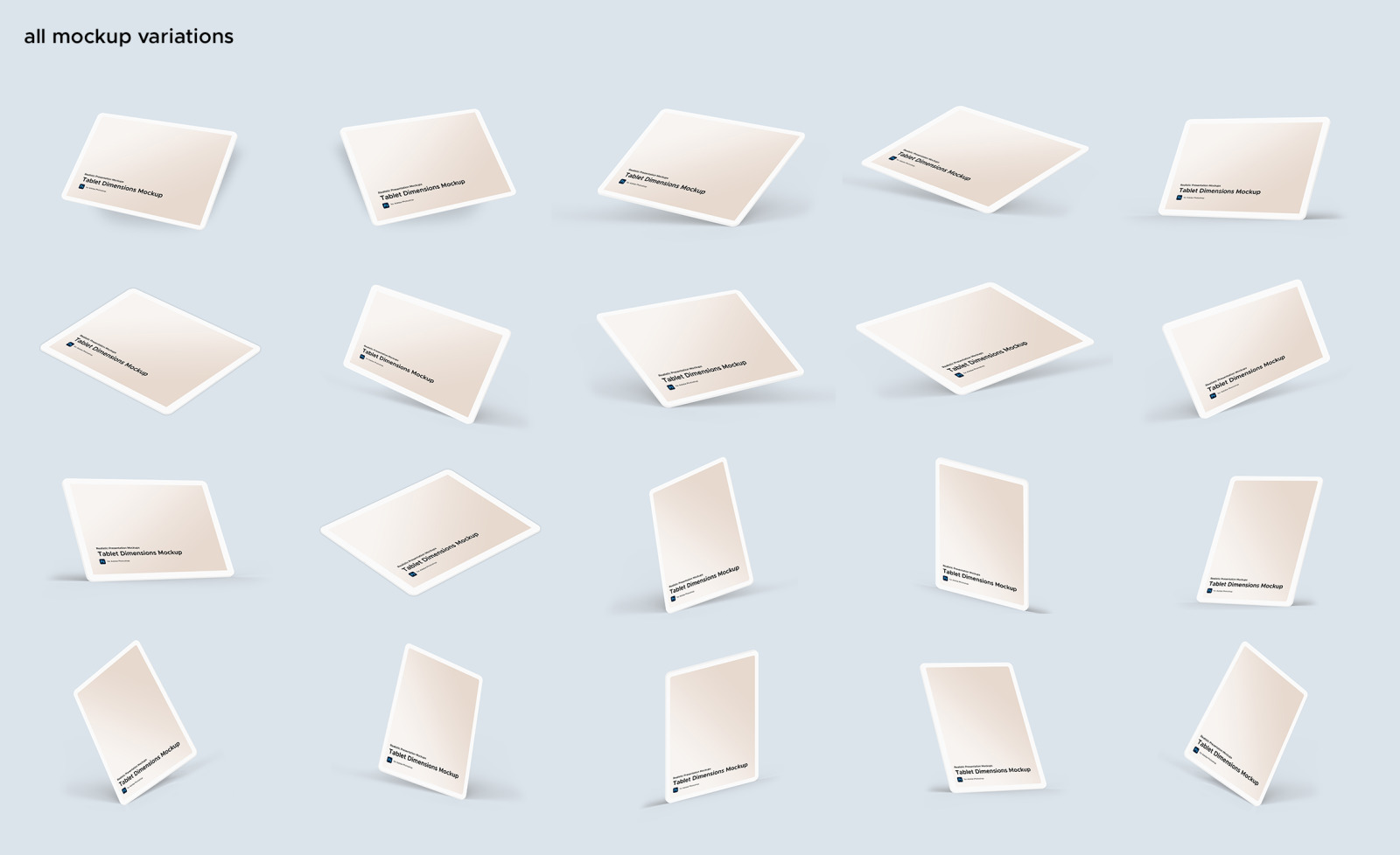 Tablet Dimensions Mockup Tablet Dimensions Mockup