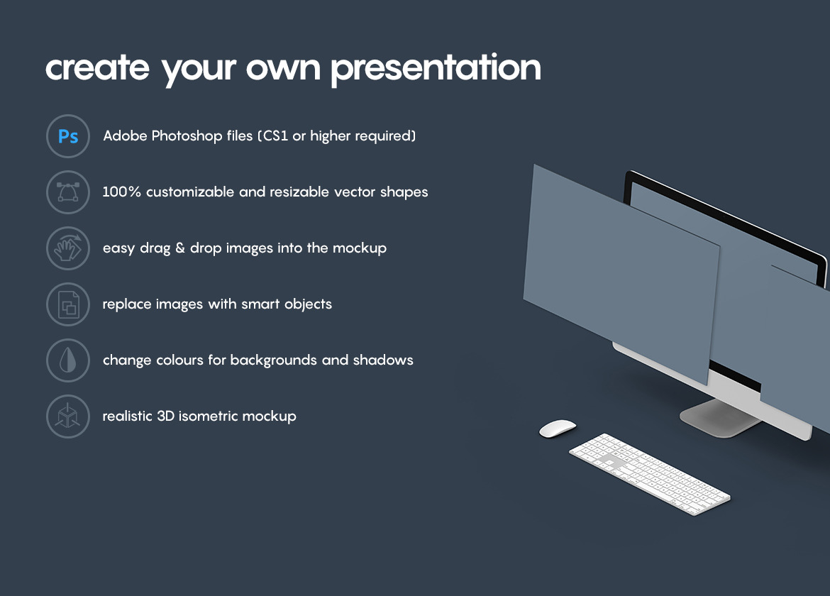 Isometric Website Mockup Presentation