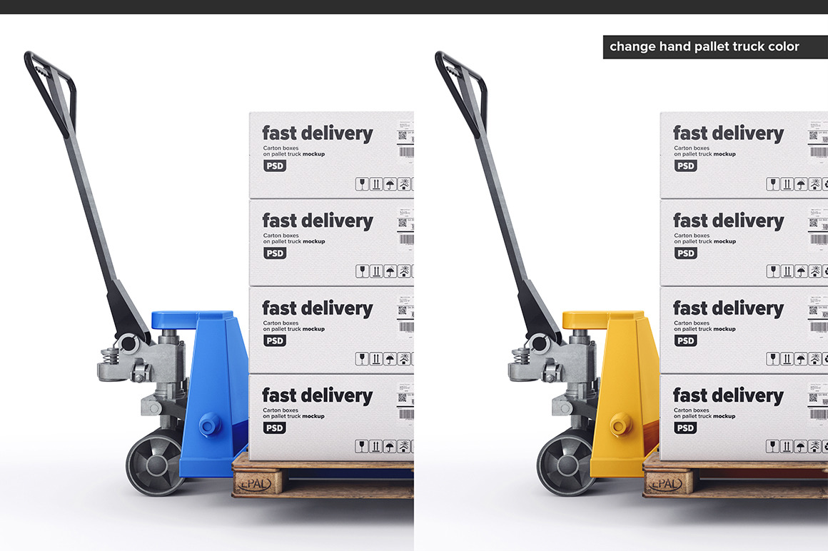 Carton Boxes On Pallet Truck Mockup Carton Boxes On Pallet Truck Mockup