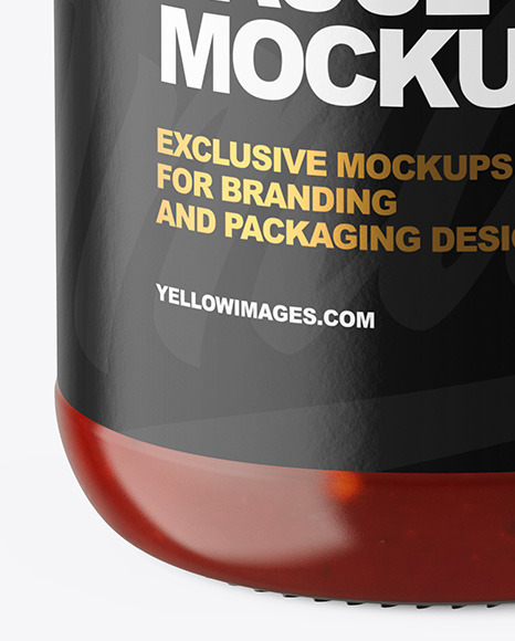 Clear Glass Jar with Red Sauce Mockup