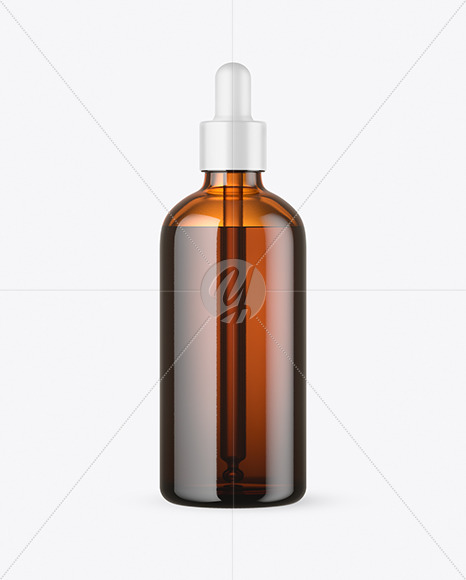 100ml Amber Glass Dropper Bottle Mockup