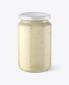 Clear Glass Jar with Tar Tar Sauce Mockup