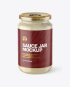 Clear Glass Jar with Tar Tar Sauce Mockup