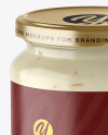 Clear Glass Jar with Tar Tar Sauce Mockup