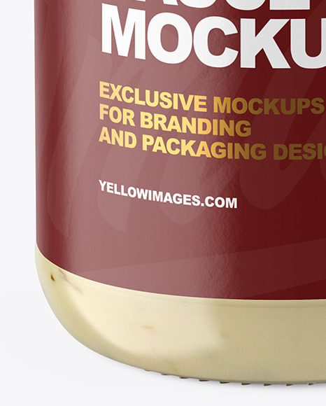 Clear Glass Jar with Tar Tar Sauce Mockup