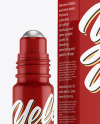 Glossy Roller Bottle with Box Mockup