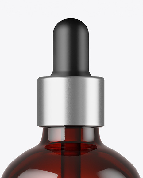 100ml Dark Amber Glass Dropper Bottle Mockup