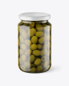 Clear Glass Jar with Olives Mockup Clear Glass Jar with Olives Mockup