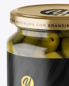 Clear Glass Jar with Olives Mockup Clear Glass Jar with Olives Mockup