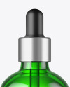 100ml Green Glass Dropper Bottle Mockup