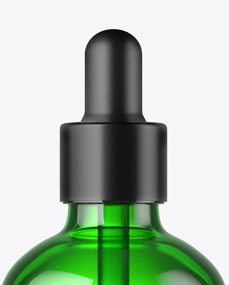 100ml Green Glass Dropper Bottle Mockup