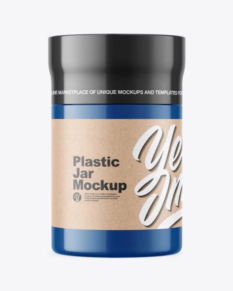 Glossy Plastic Jar Mockup