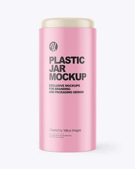 Matte Plastic Jar Mockup - Glossy label
