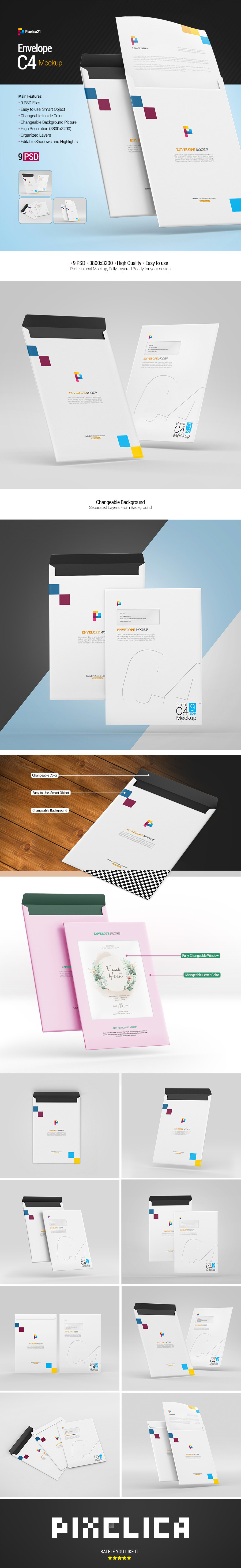 Envelope C4 Mockup Envelope C4 Mockup